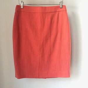 NWT J.Crew Textured Pencil Skirt in Papaya Size 4